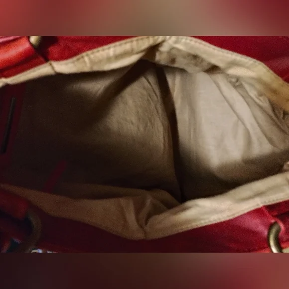 Elliott Lucca Genuine PIG Leather Orange Weaved Large Hobo Handbag - Picture 9 of 13